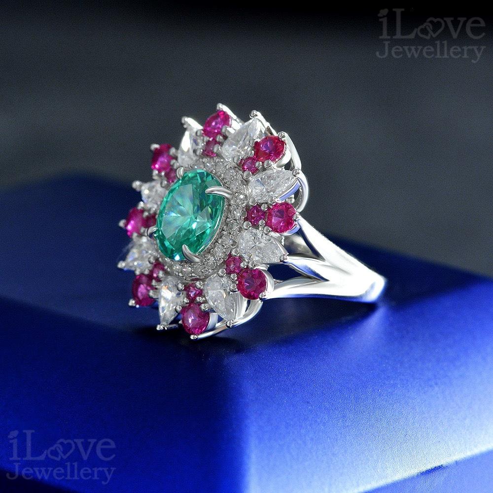 Floral Cocktail Adjustable Ring ILR057