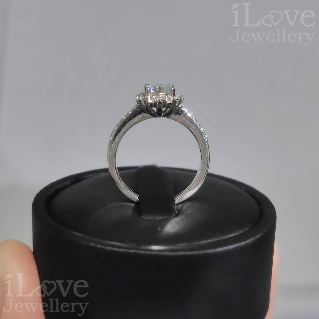 Rosette Floral Halo Moissanite Ring ILR208