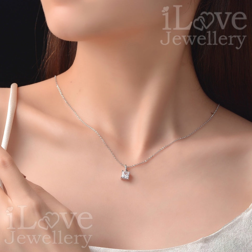Starburst Princess Sparkle Solitaire Necklace ILN007