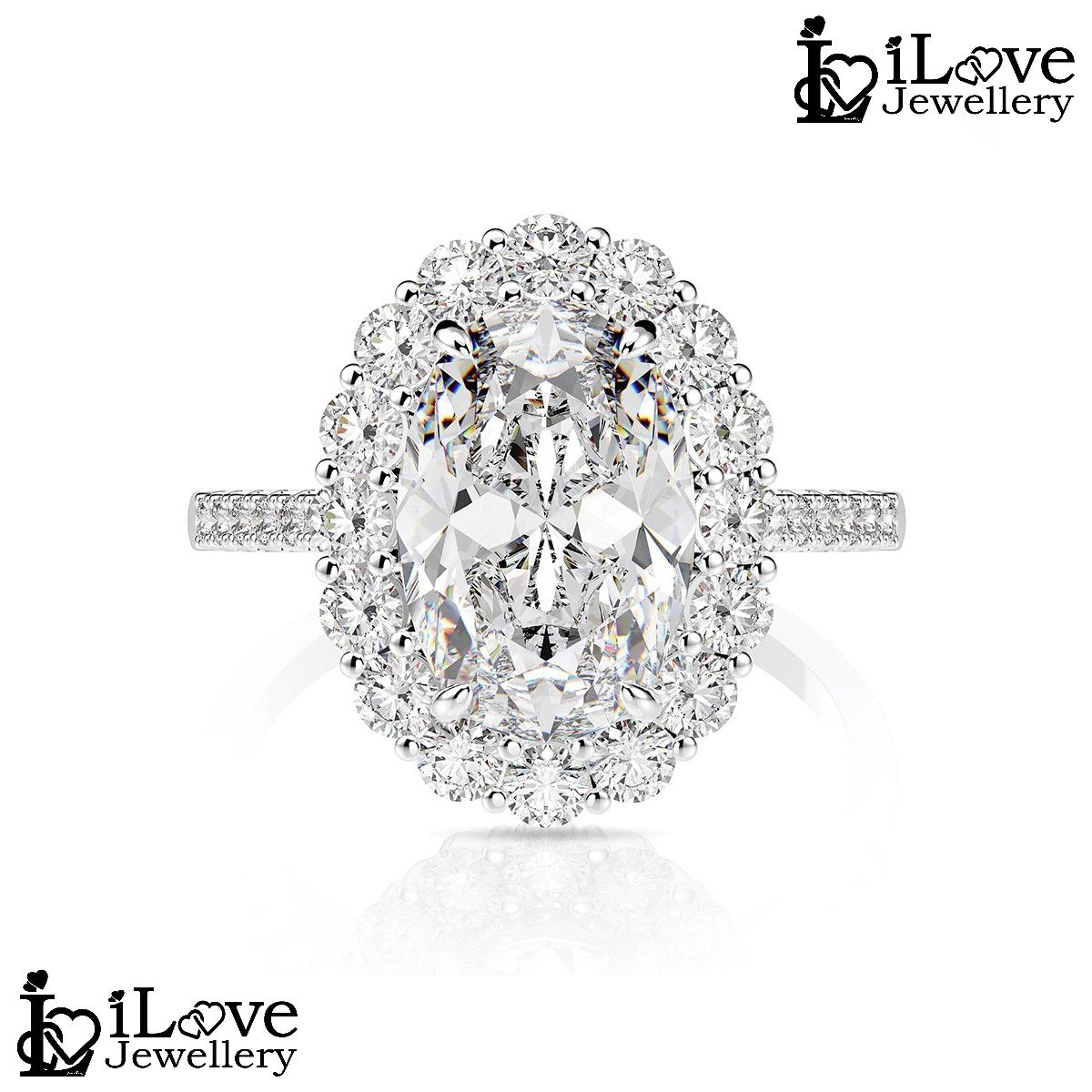Eternal Sparkle Halo Ring ILR021 White
