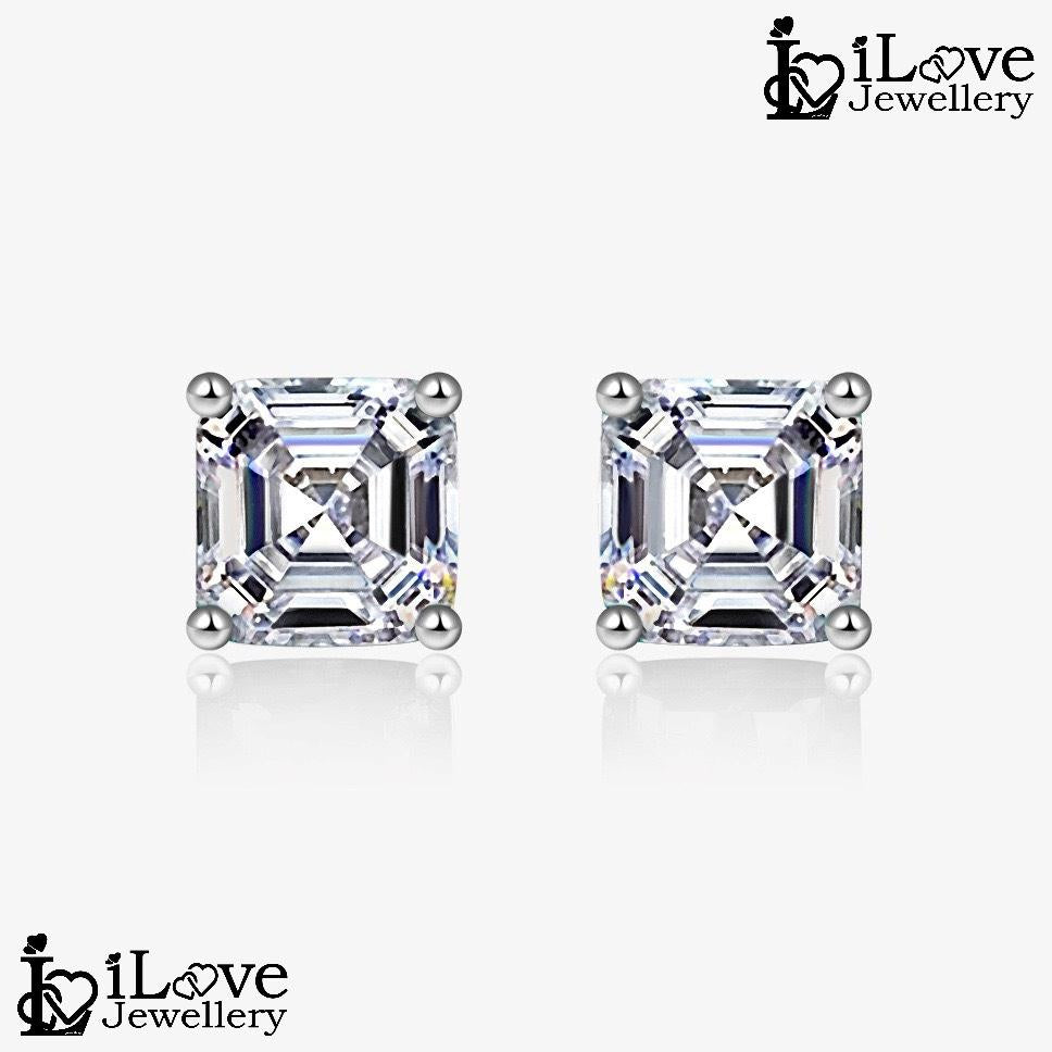 Timeless Asscher Stud Earrings ILE007