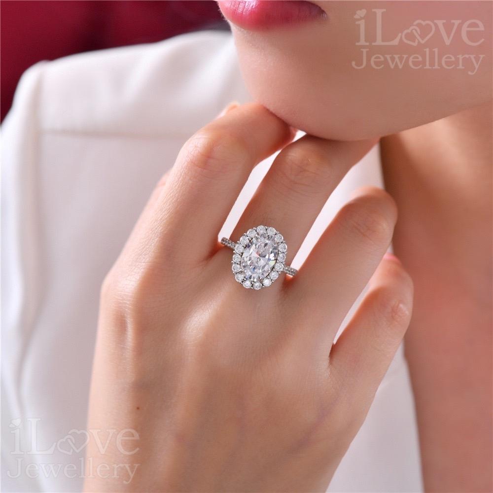 Eternal Sparkle Halo Ring ILR021 White