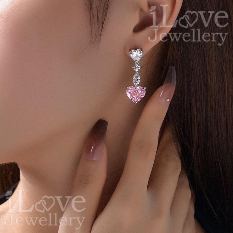 Love Cascade Earrings ILE008 Pink