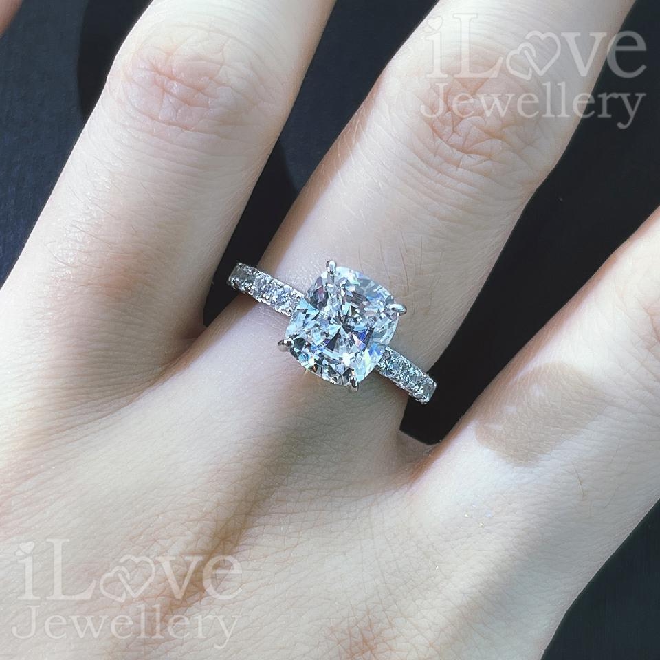 Forever Cushion Solitaire Ring ILR016