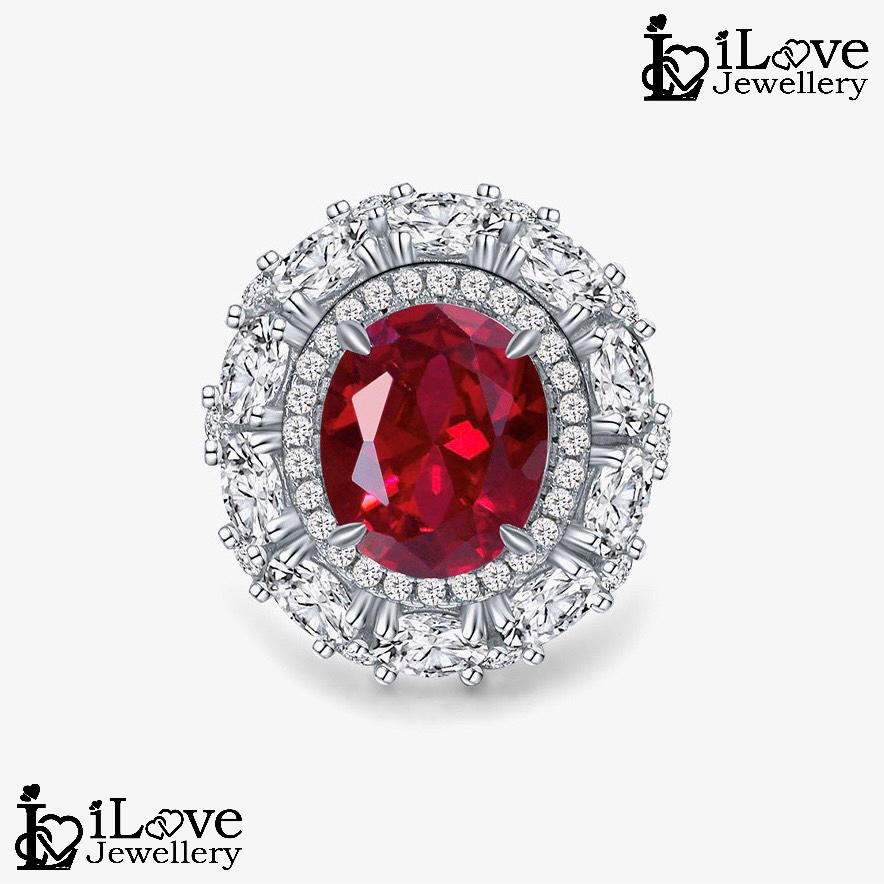 Royal Ruby Halo Ring ILR051 Red
