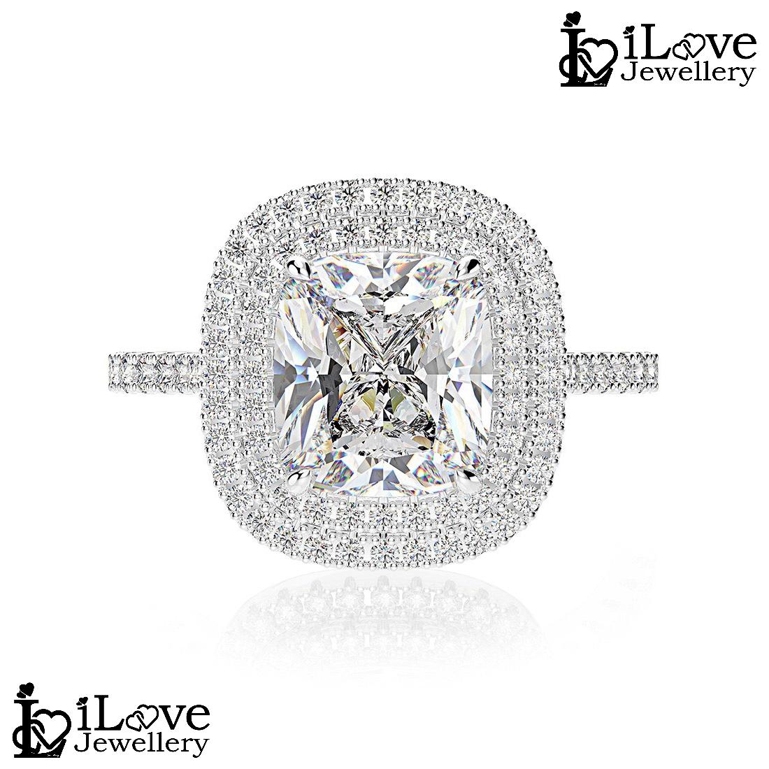 Radiant Cushion Halo Ring ILR014
