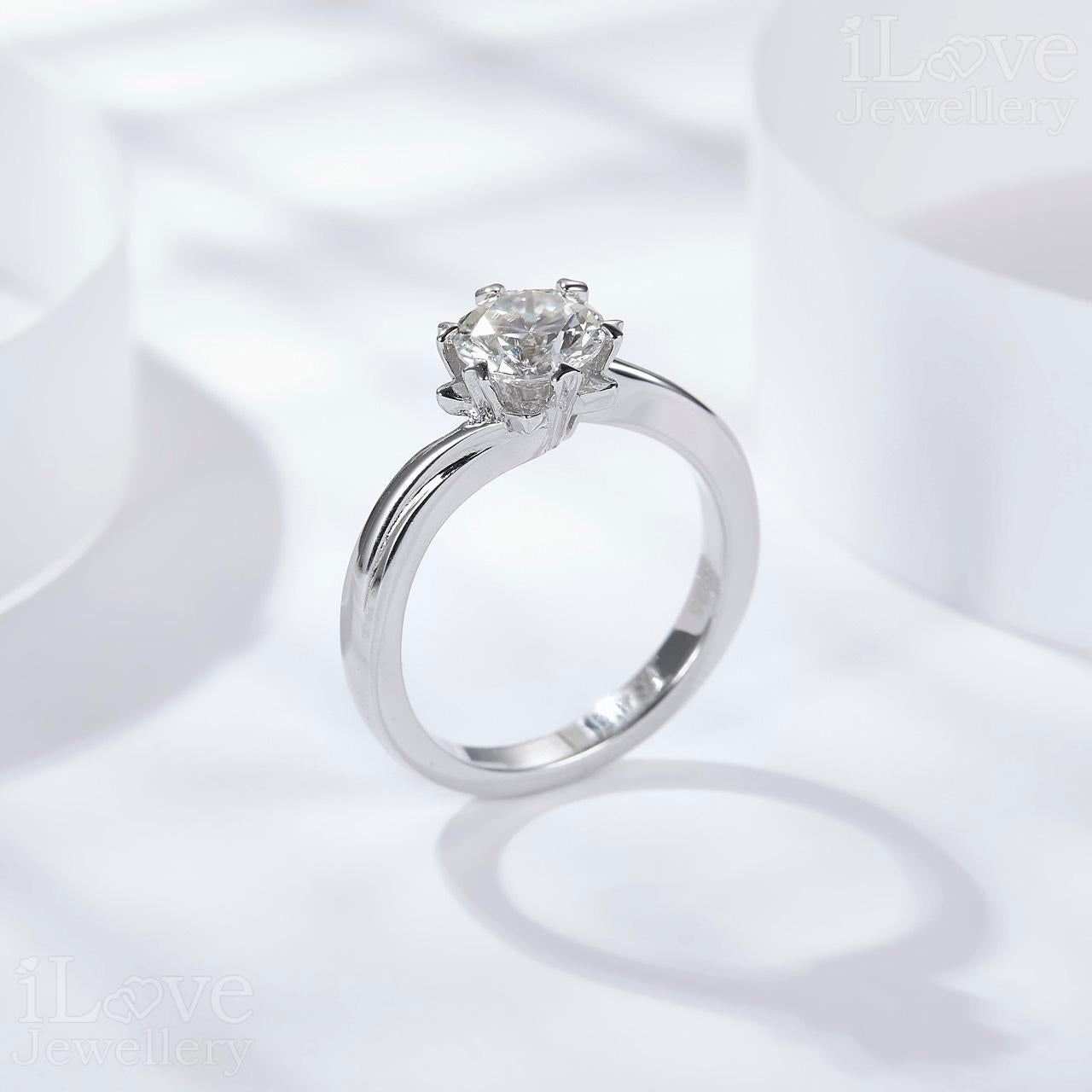 Floral Solitaire Moissanite Ring ILR210