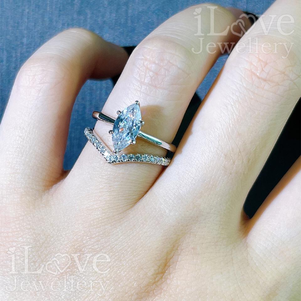 Starlit Marquise Stacking Ring Set ILR017