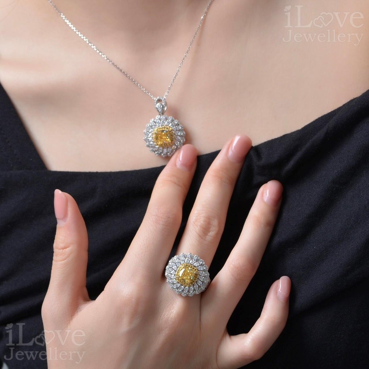 Sunlit Blossom Halo Ring ILR049
