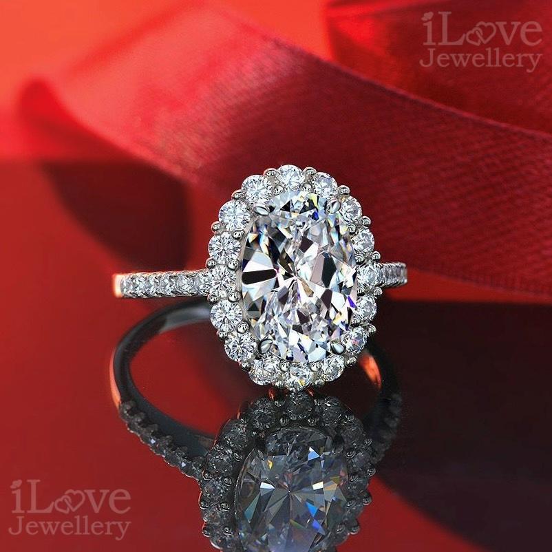Eternal Sparkle Halo Ring ILR021 White