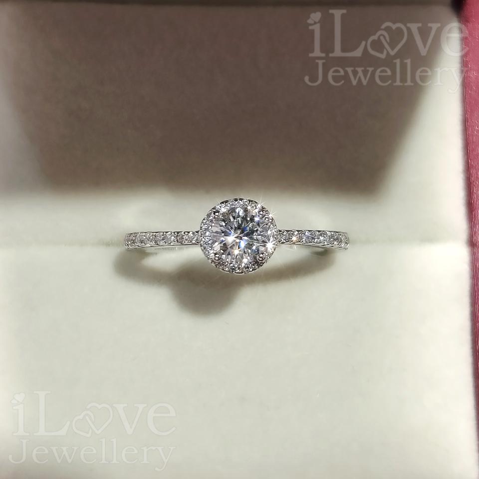 Classic Halo Moissanite Ring ILR203