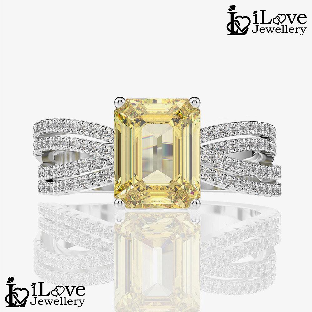 Golden Radiance Emerald-Cut Ring ILR008