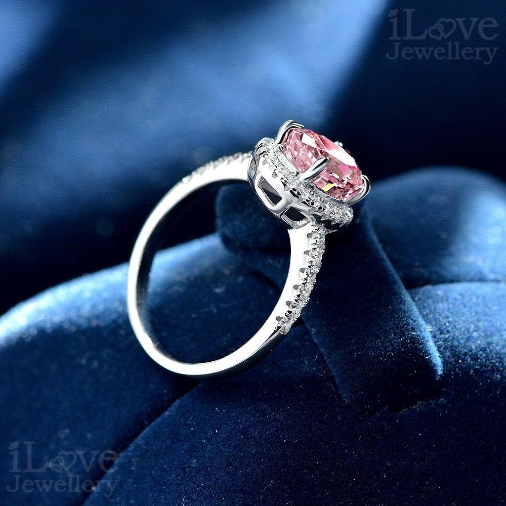 Pink Blossom Halo Ring ILR041