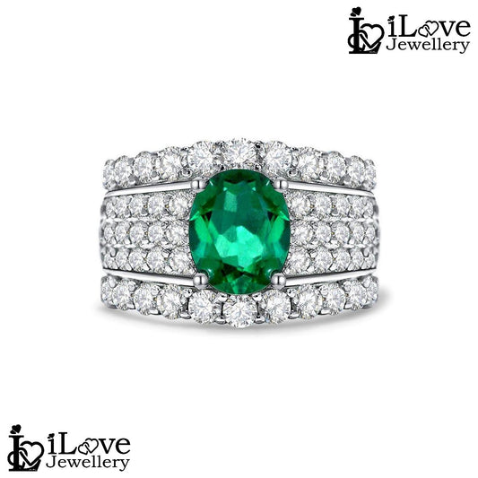 Oval Emerald Statement Ring ILR031