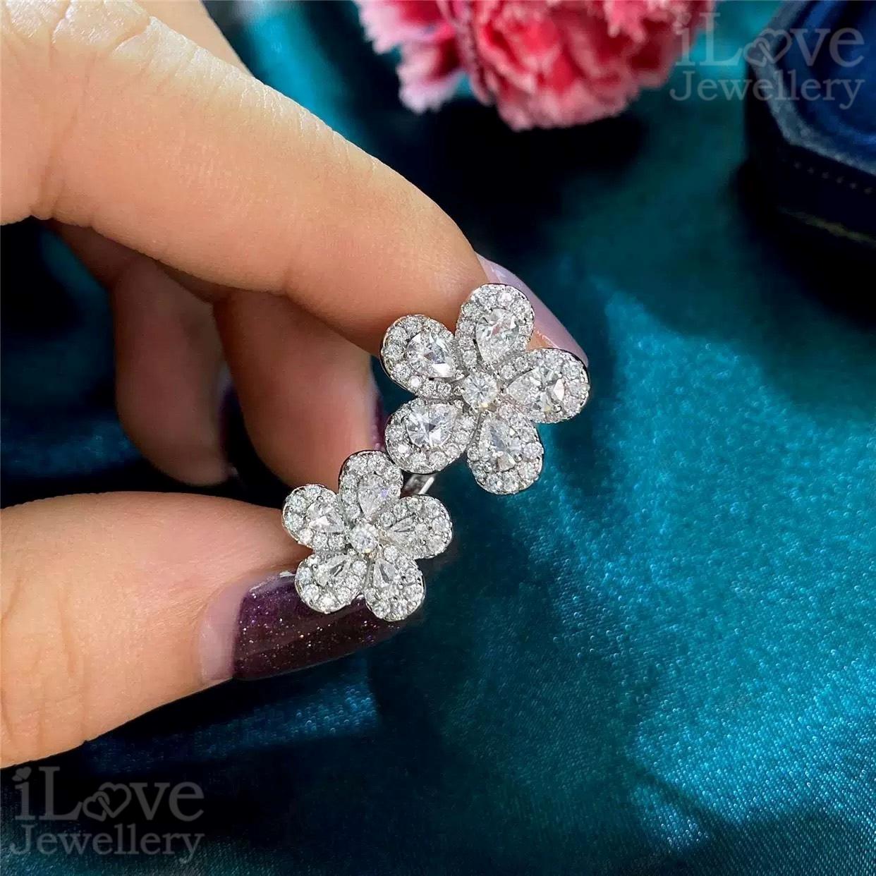 Blooming Duo Adjustable Flower Ring ILR048