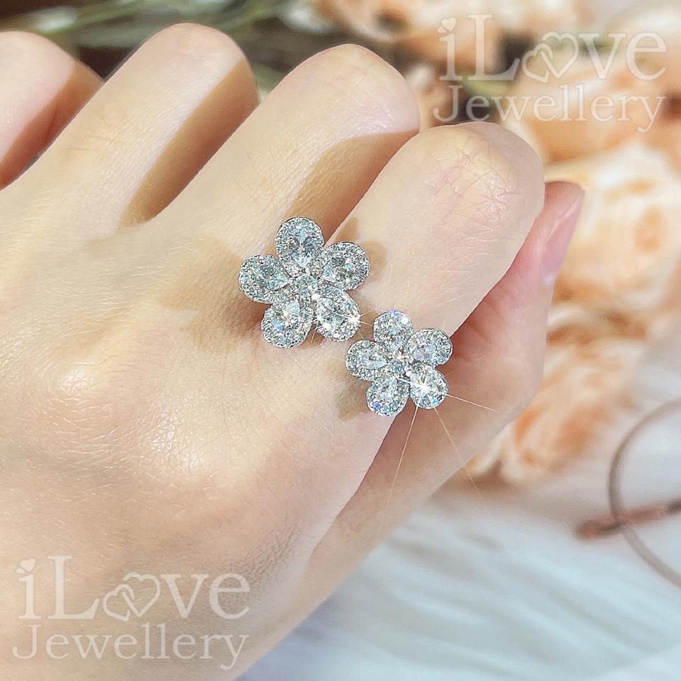 Blooming Duo Adjustable Flower Ring ILR048
