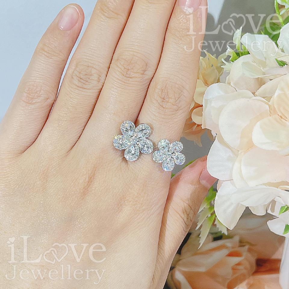 Blooming Duo Adjustable Flower Ring ILR048
