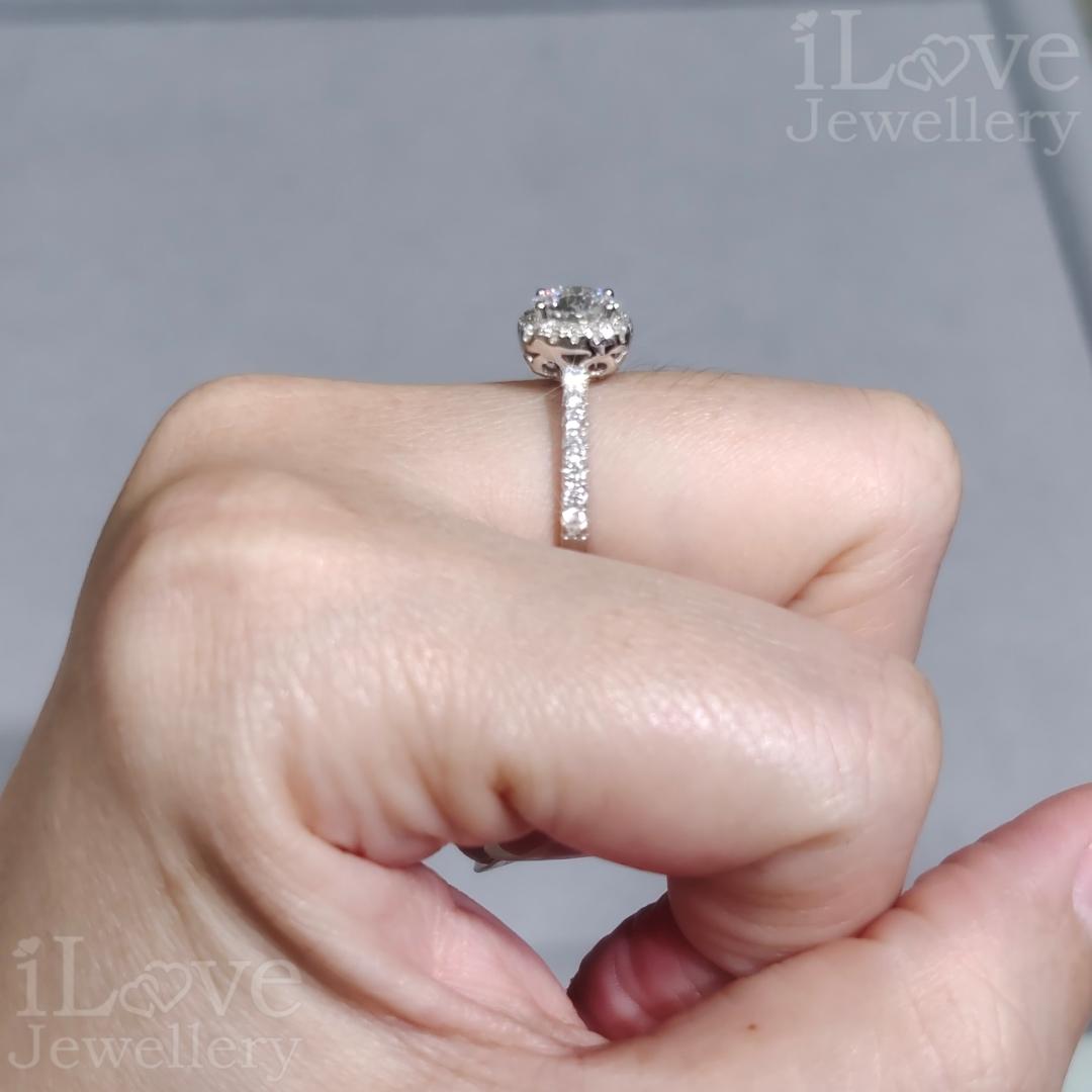 Cushion-Cut Halo Moissanite Ring ILR207