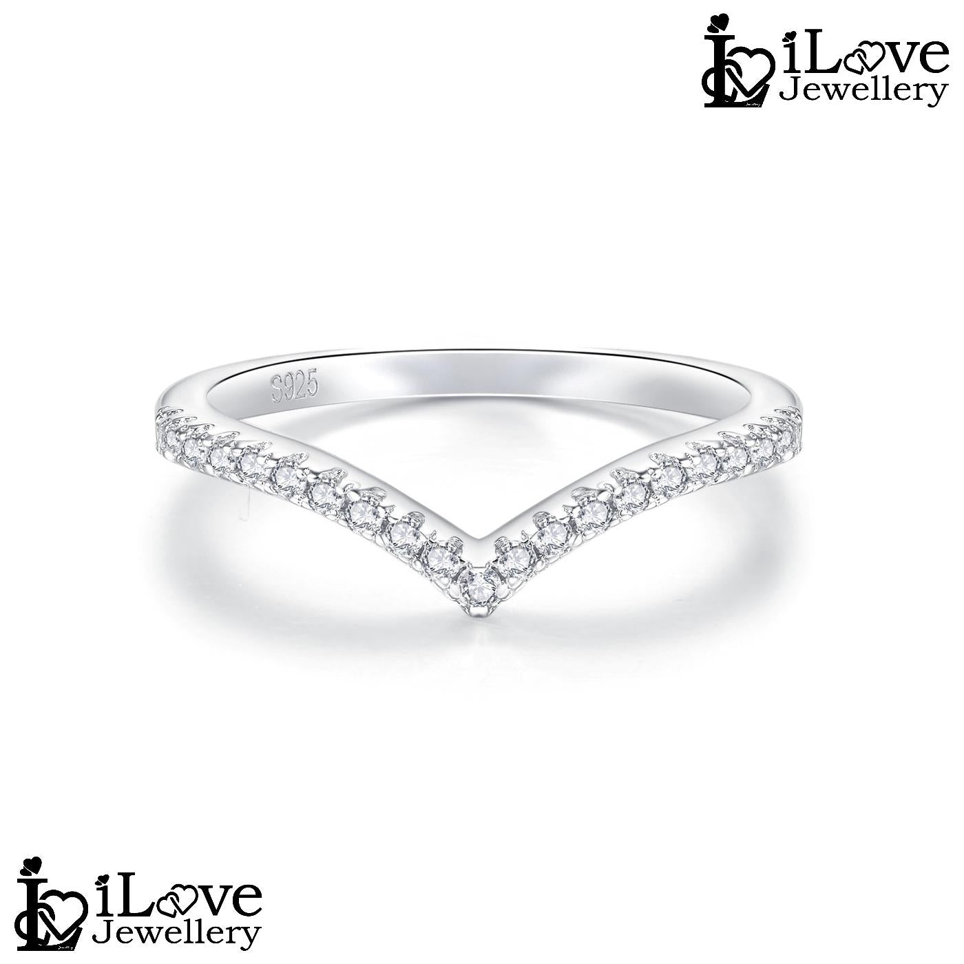 V Shape Cubic Zirconia Ring ILR034