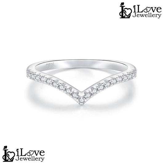 V Shape Cubic Zirconia Ring ILR034