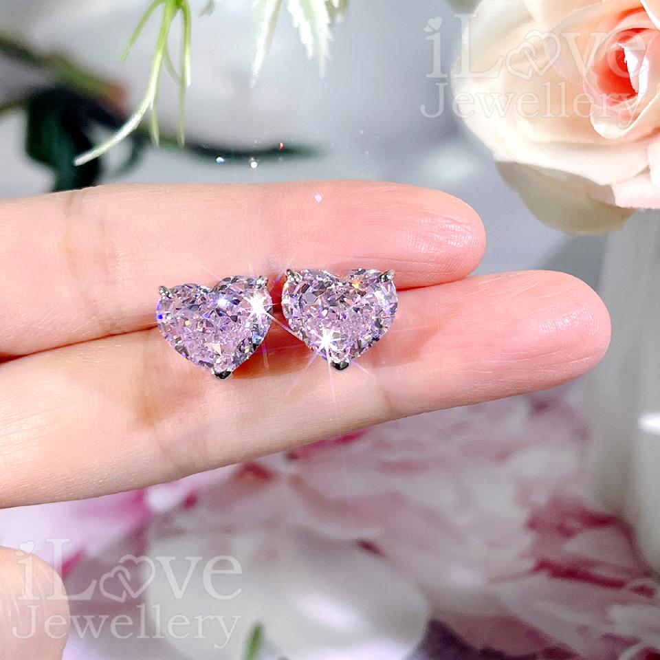 Blushing Heart Stud Earrings ILE012