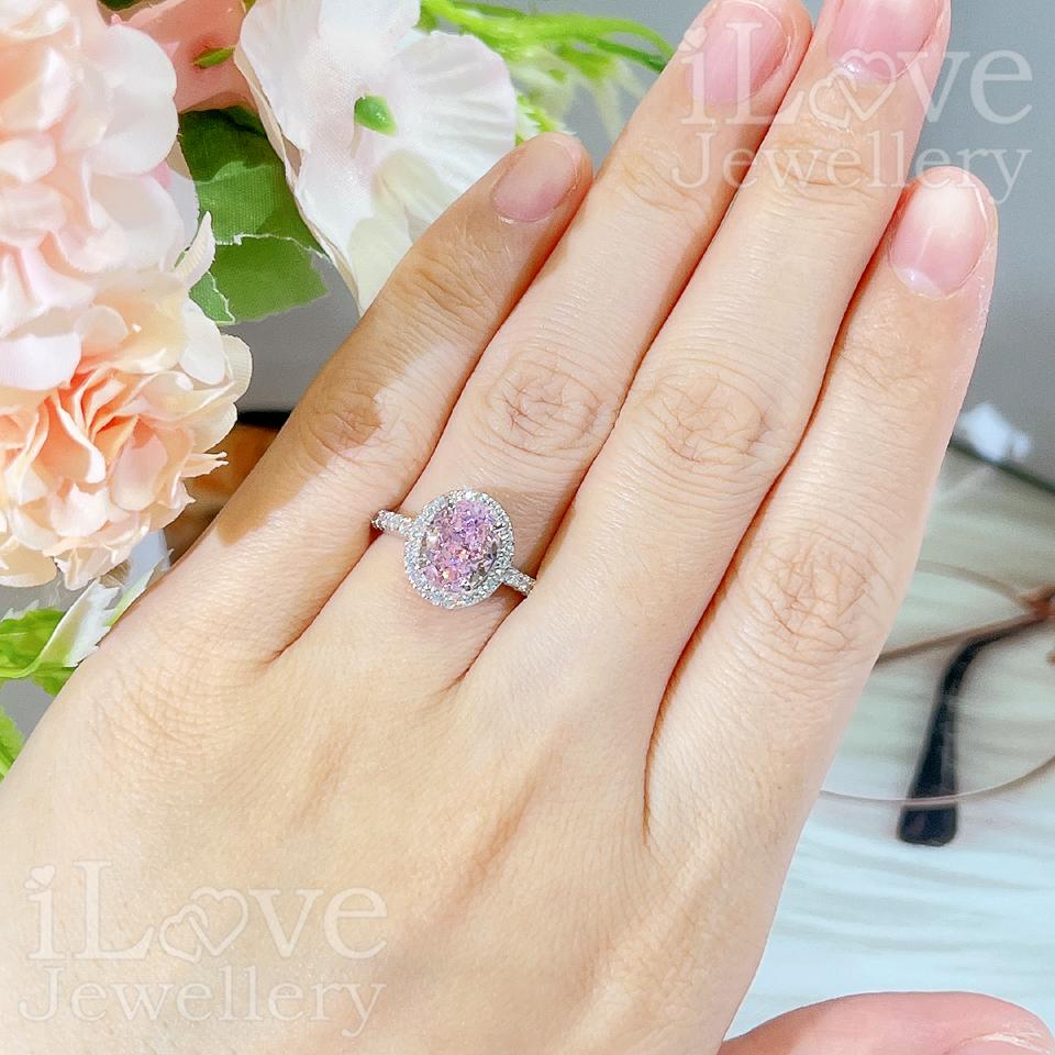 Pink Blossom Halo Ring ILR041