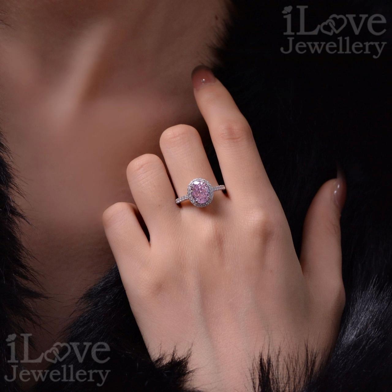 Pink Blossom Halo Ring ILR041