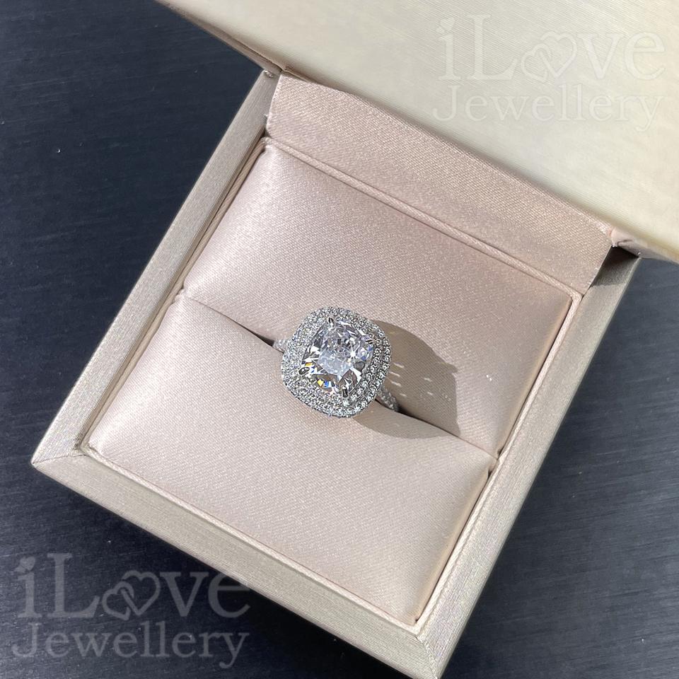 Radiant Cushion Halo Ring ILR014