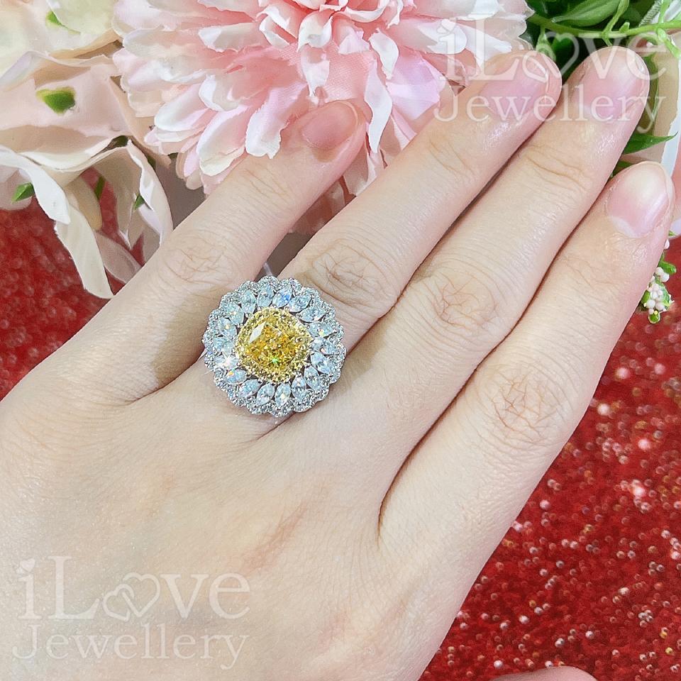 Sunlit Blossom Halo Ring ILR049