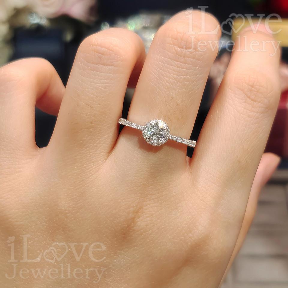 Classic Halo Moissanite Ring ILR203