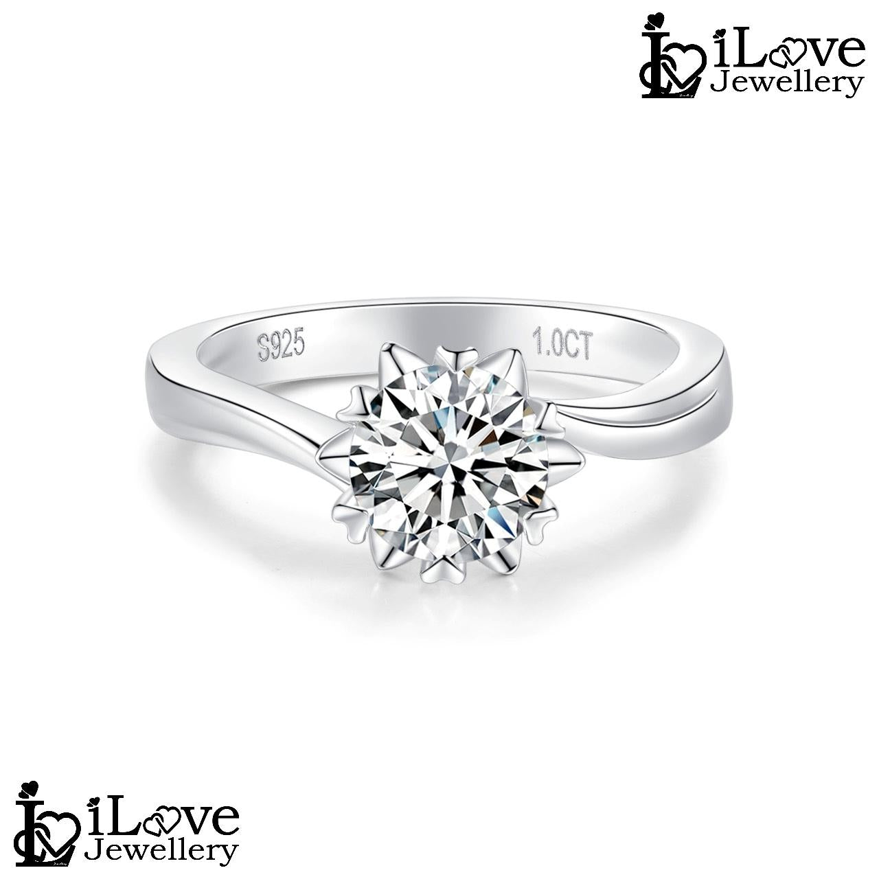 Floral Solitaire Moissanite Ring ILR210