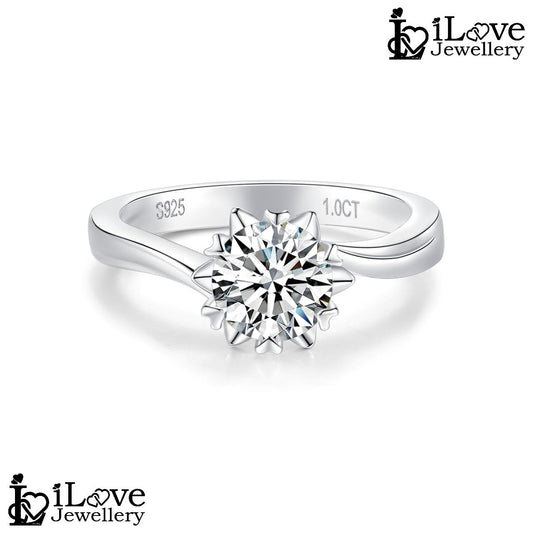 Floral Solitaire Moissanite Ring ILR210