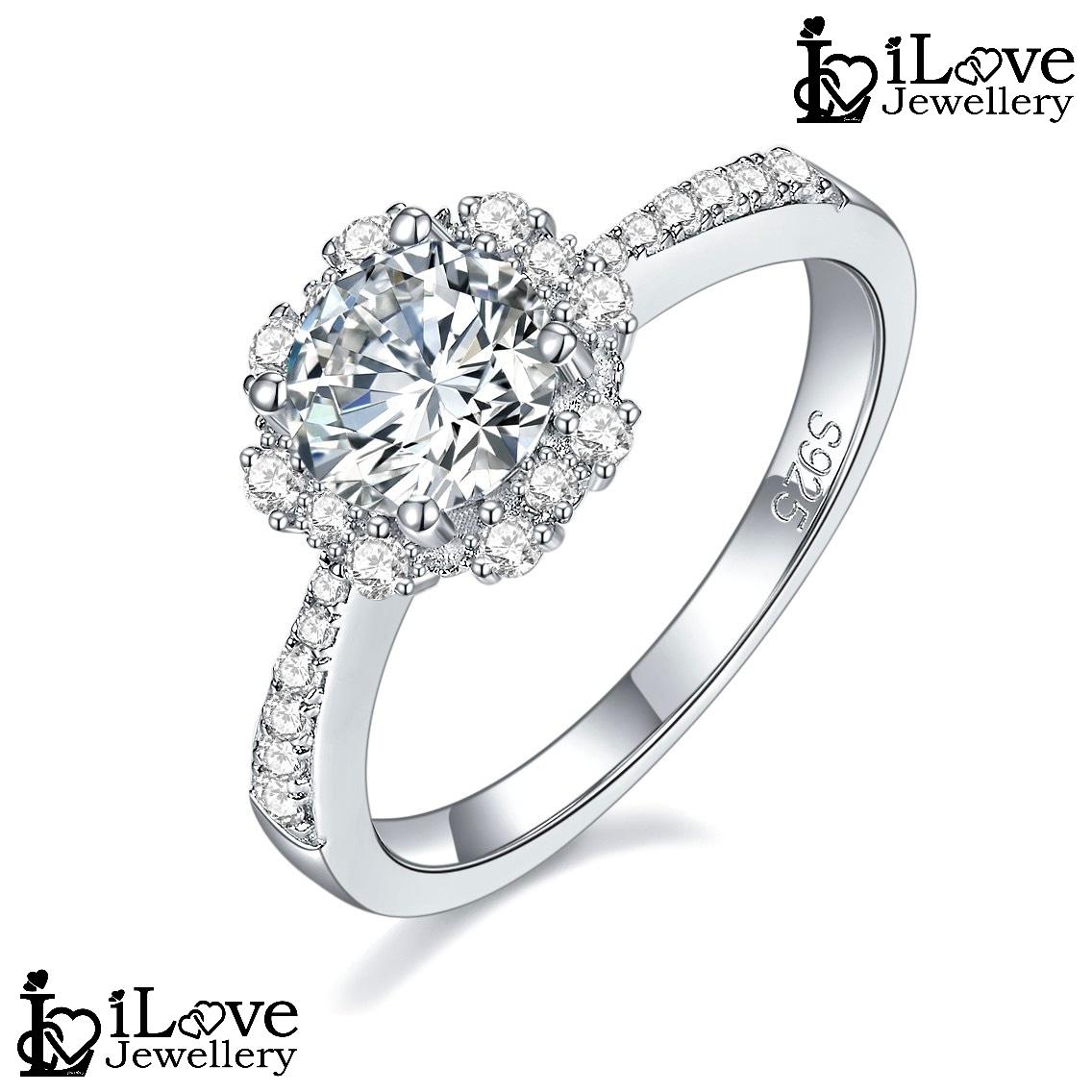 Rosette Floral Halo Moissanite Ring ILR208
