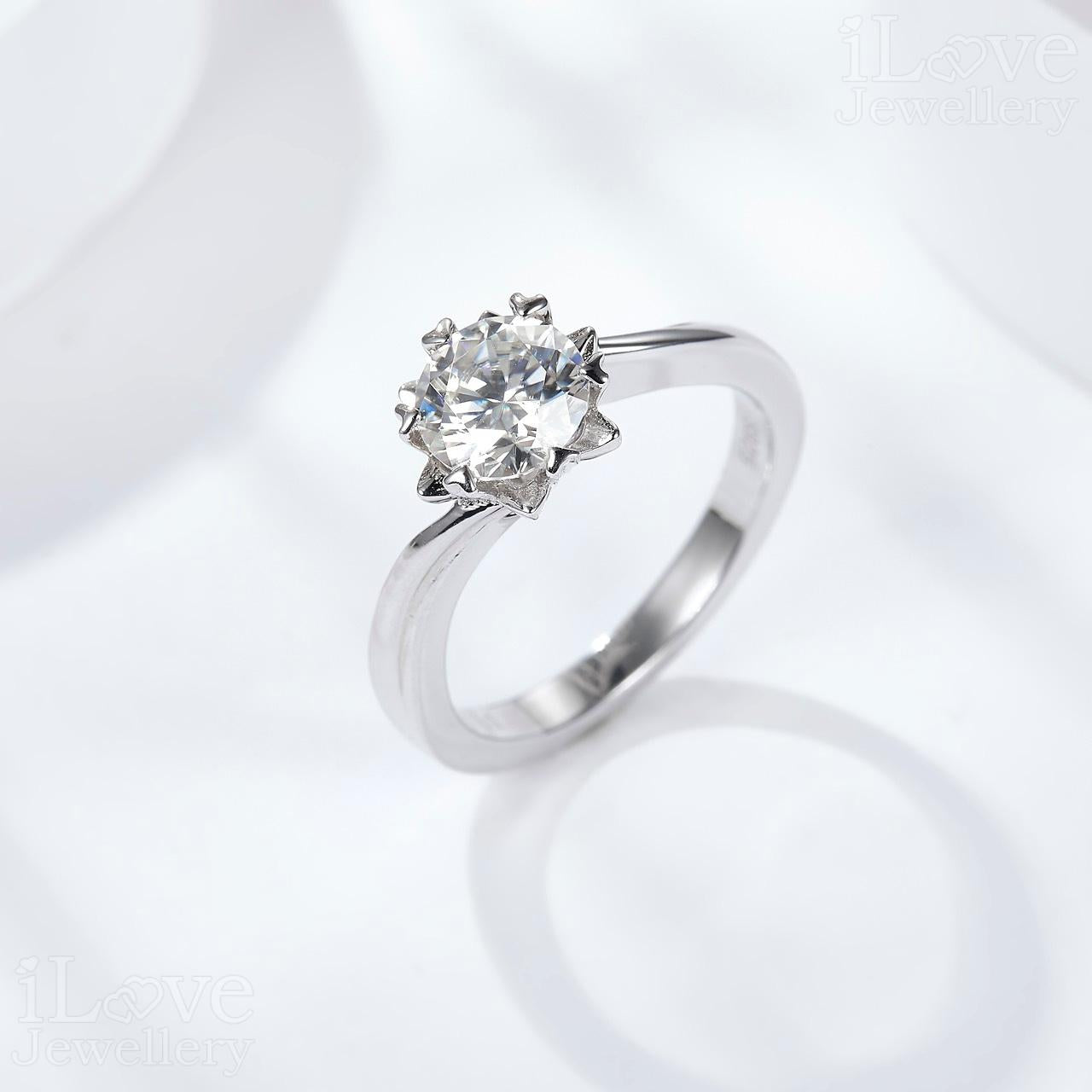 Floral Solitaire Moissanite Ring ILR210