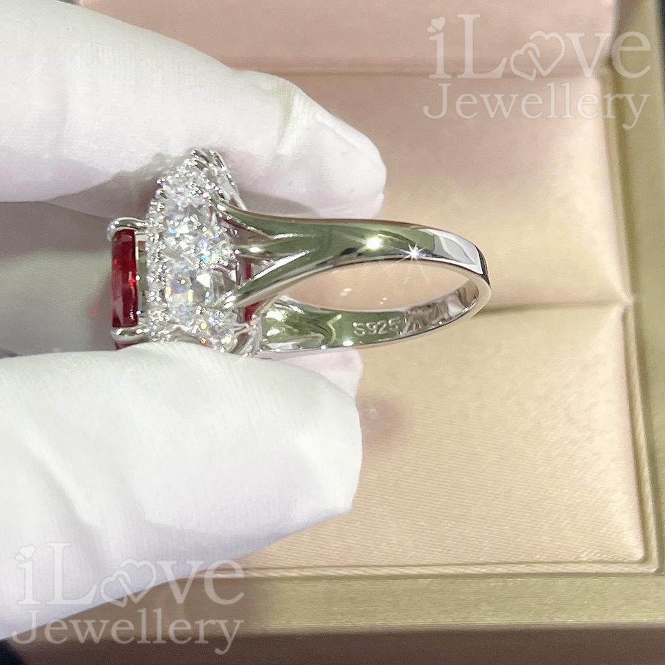 Royal Ruby Halo Ring ILR051 Red