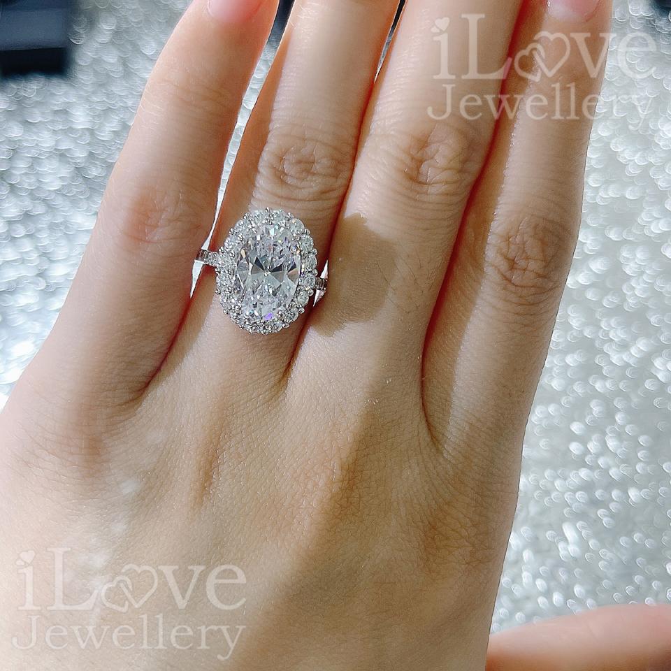 Eternal Sparkle Halo Ring ILR021 White