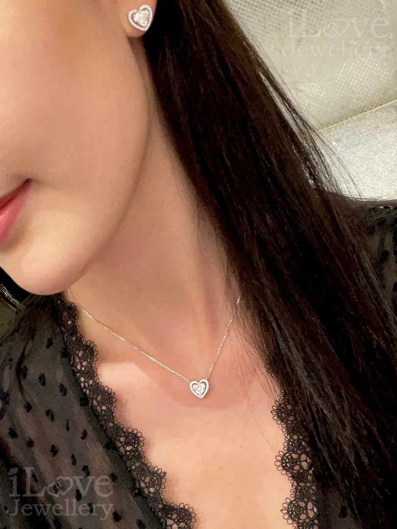 Sweetheart Halo Necklace ILN014