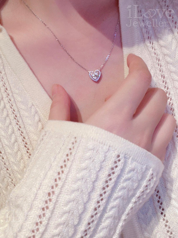 Sweetheart Halo Necklace ILN014