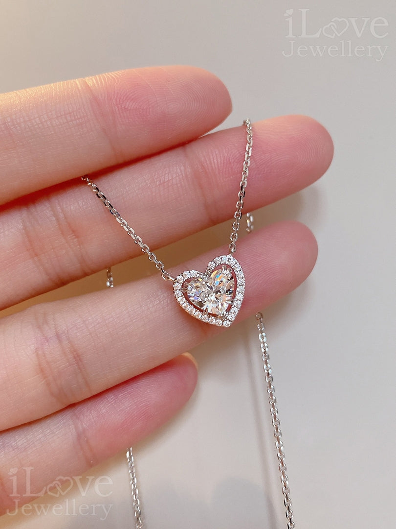 Sweetheart Halo Necklace ILN014