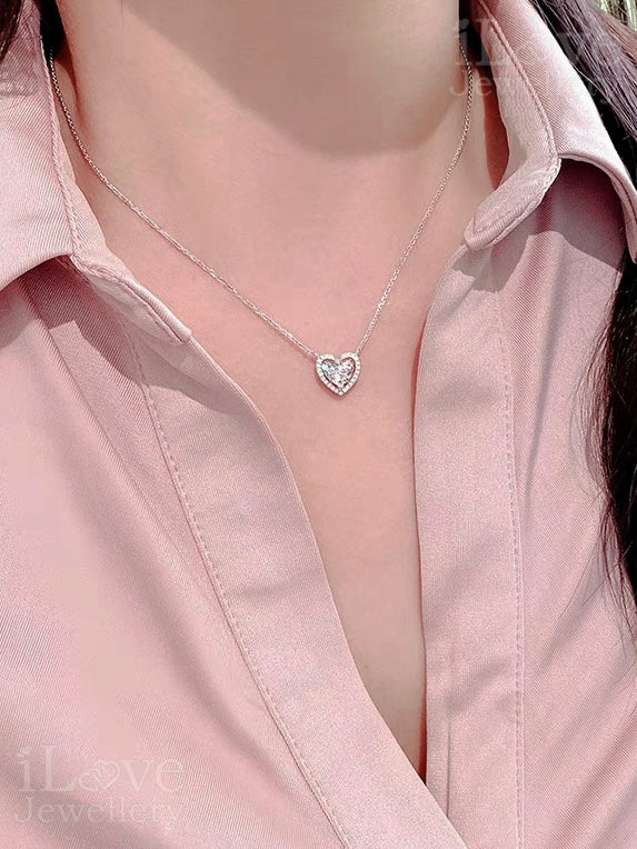 Sweetheart Halo Necklace ILN014