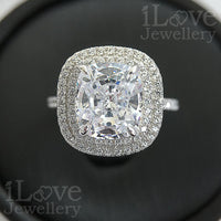 Radiant Cushion Halo Ring ILR014