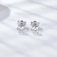 Timeless Solitaire Stud Moissanite Earrings E201