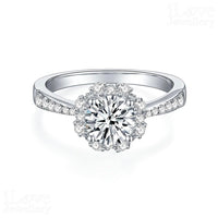 Rosette Floral Halo Moissanite Ring ILR208