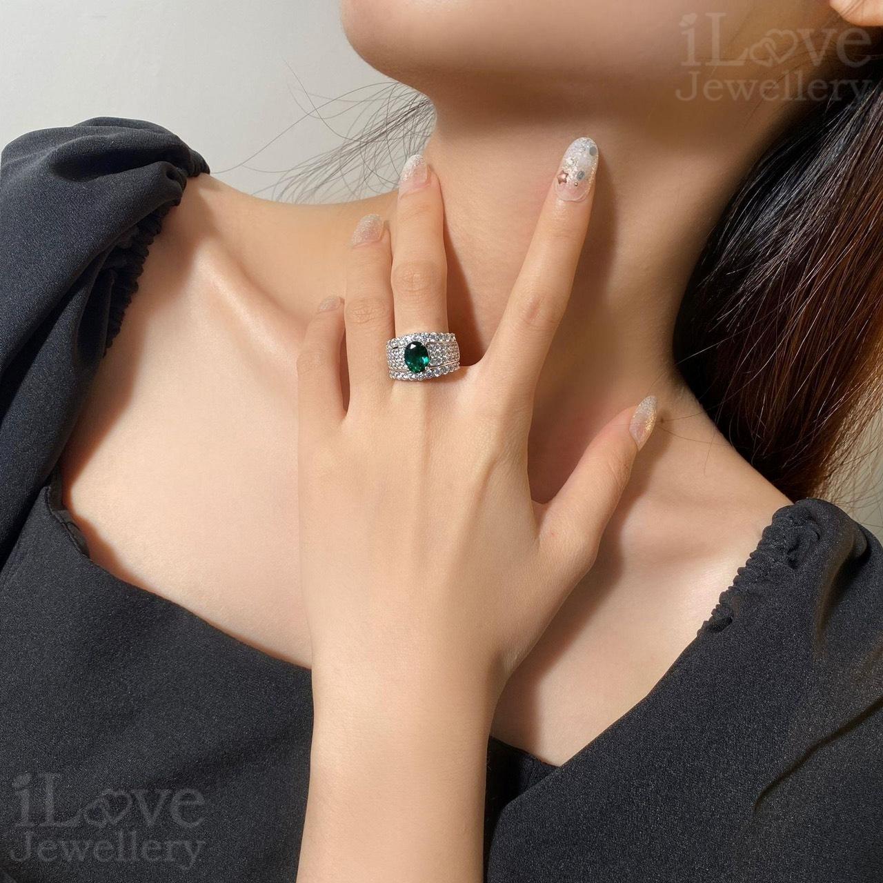 Oval Emerald Statement Ring ILR031