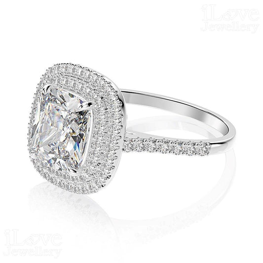 Radiant Cushion Halo Ring ILR014