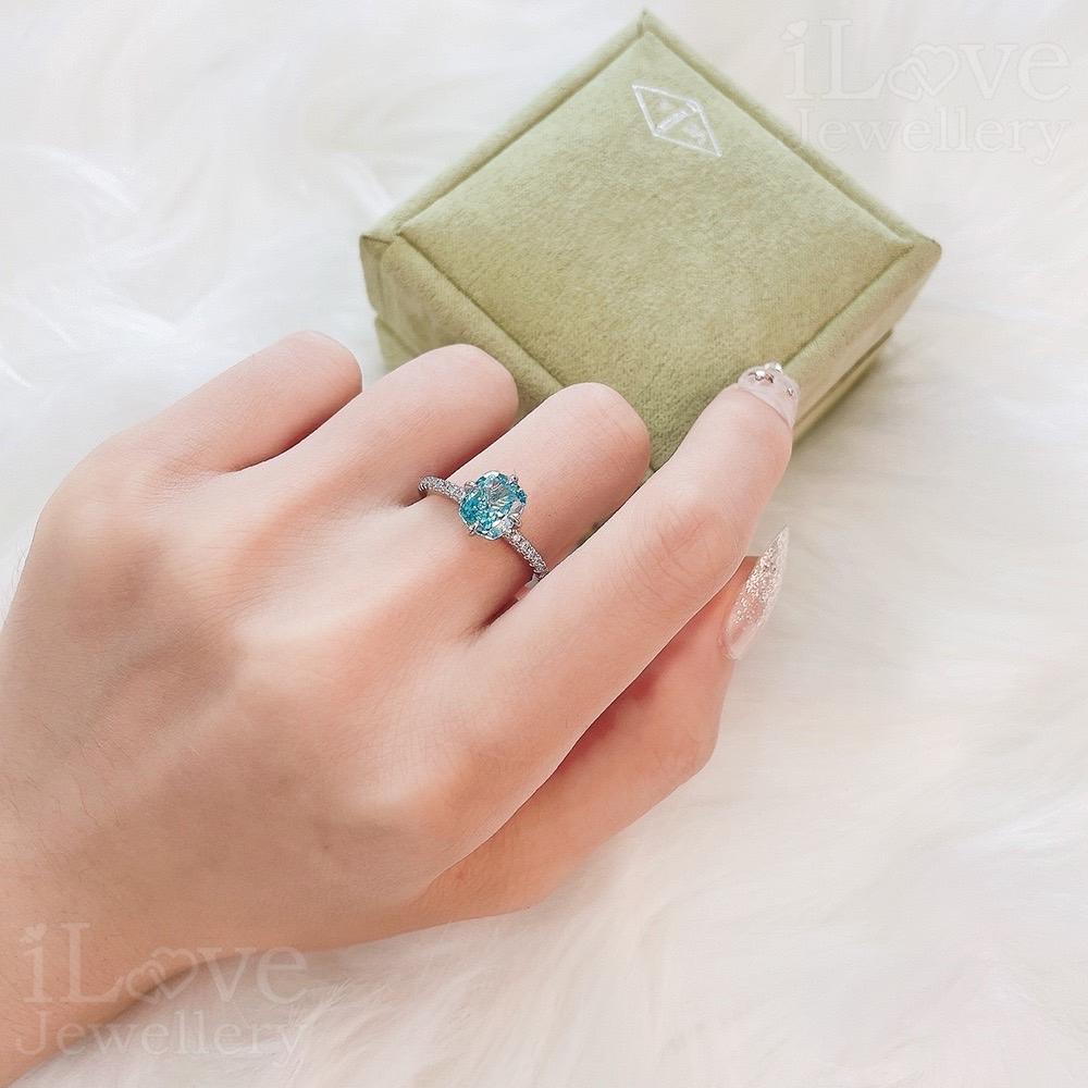 Ocean Whisper Blue Cubic Zirconia Ring ILR038