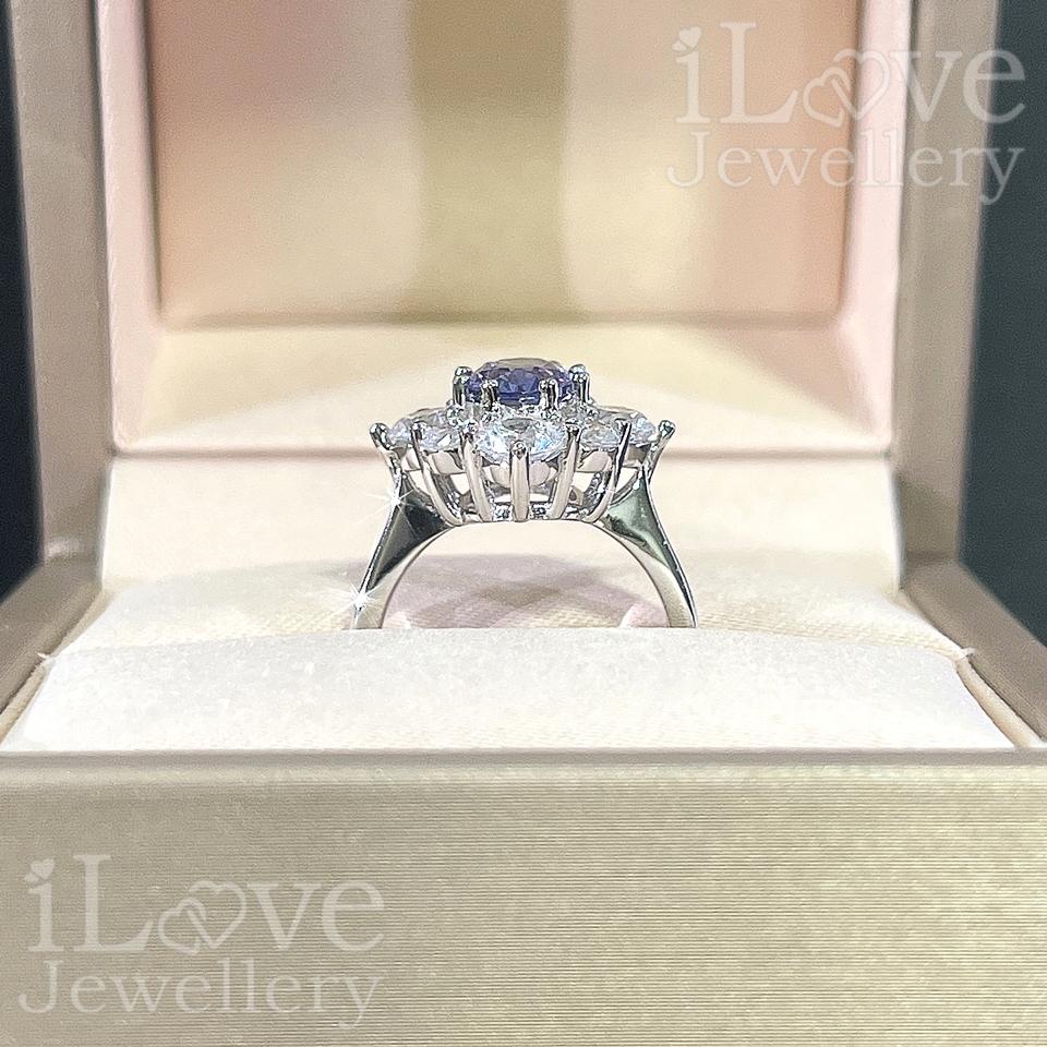 Sapphire Empress Halo Ring ILR001