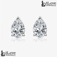 Tear of Joy Pear-Cut Stud Earrings ILE004