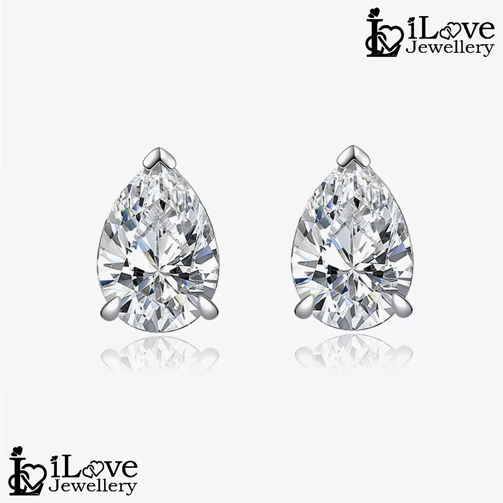 Tear of Joy Pear-Cut Stud Earrings ILE004