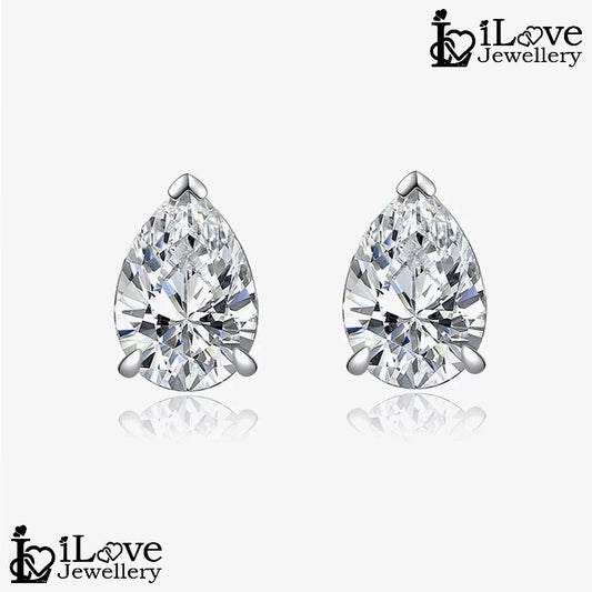 Tear of Joy Pear-Cut Stud Earrings ILE004